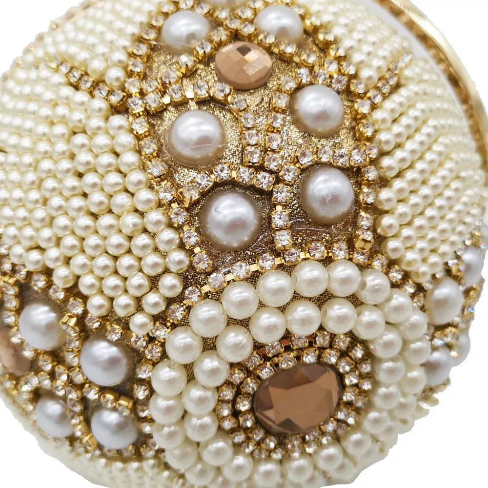 Women's Round Diamond Pearl Bag