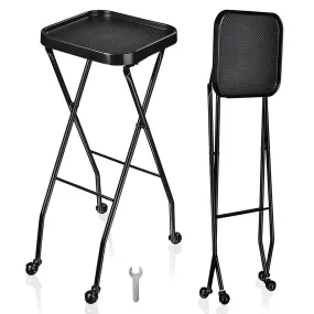 Yescom Black Foldable Trolley Tray Salon Spa Equipment